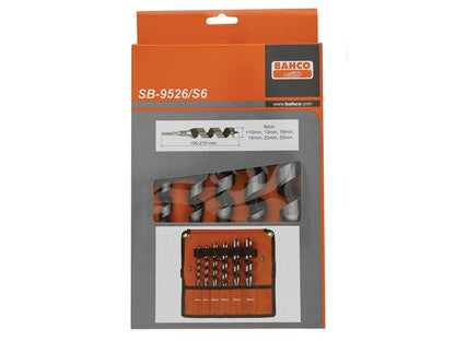 Bahco SB-9526/S6 9526 Combination Wood Auger Bit Set, 6 Piece 10-25mm