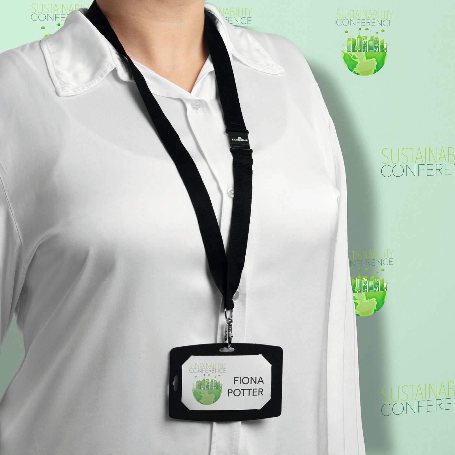 Durable Recycled Card ECO Name Badges with Printable Inserts | 20 Pack | 40x75mm