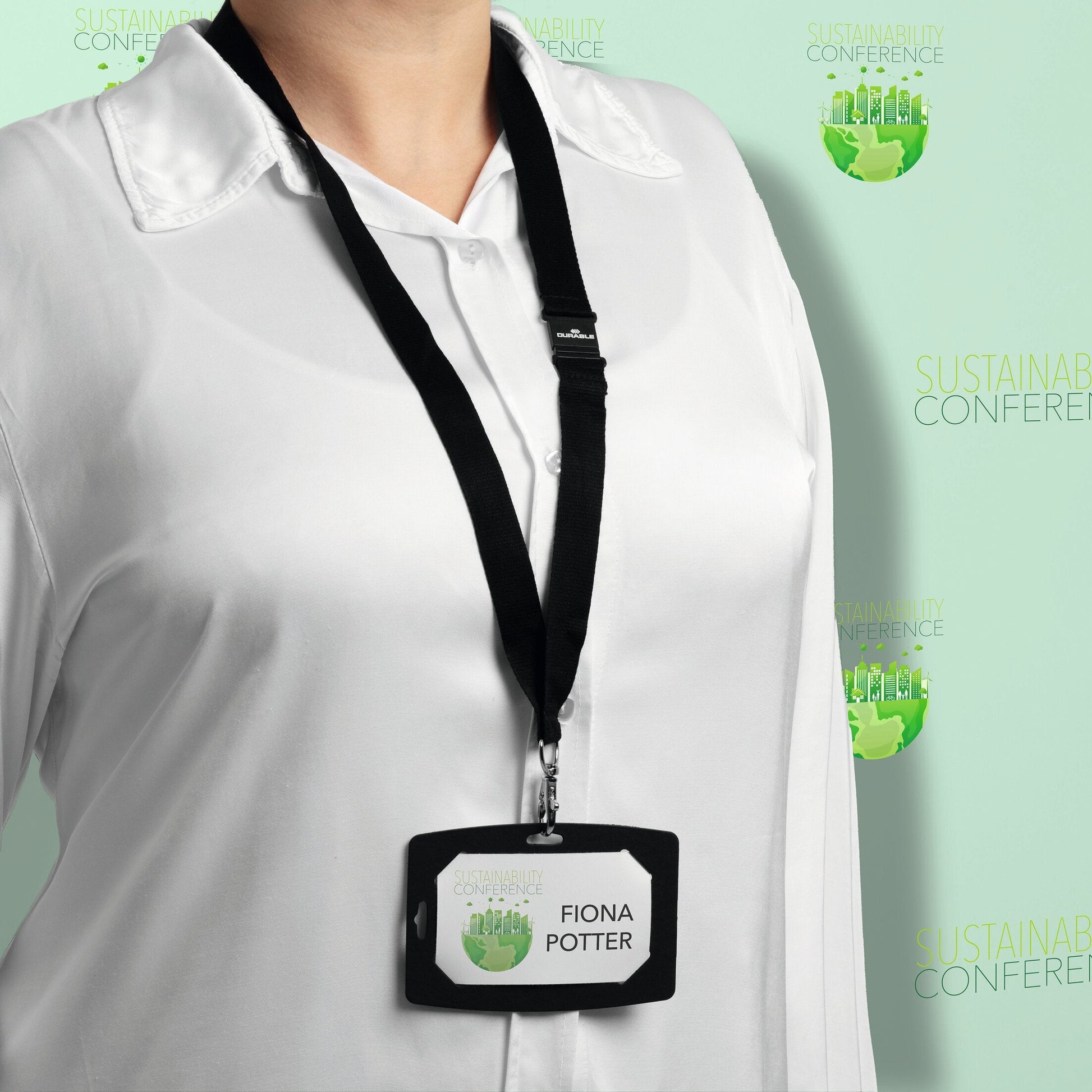 Durable Recycled Card ECO Name Badges with Printable Inserts | 20 Pack | 40x75mm