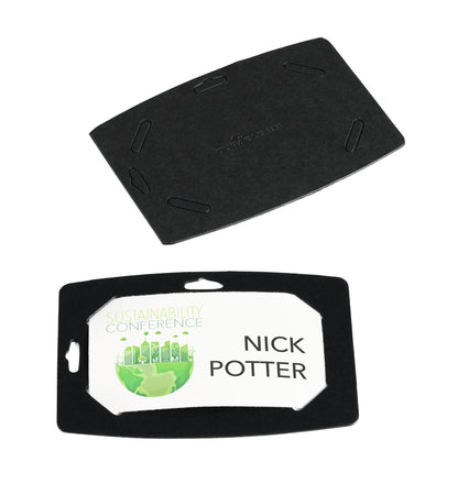 Durable Recycled Card ECO Name Badges with Printable Inserts | 20 Pack | 40x75mm