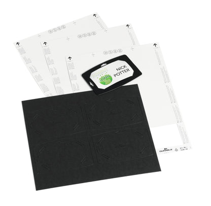 Durable Recycled Card ECO Name Badges with Printable Inserts | 20 Pack | 40x75mm