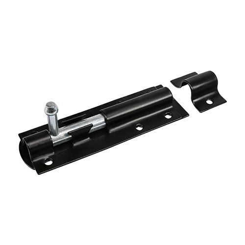 TIMCO Straight Tower Bolt Black - 6" | Pack of 1