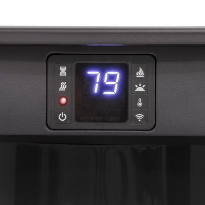 Baridi DH123 Panoramic Electric Stove Heater with LED Flame Effect & Log Storage 1800W - Black | 230V ~ 50Hz, Thermostat, Timer, Remote Control