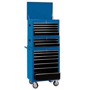 Draper COMBI TOOL CHEST - BLUE 04593 26" Combination Roller Cabinet and Tool Chest (15 Drawers)