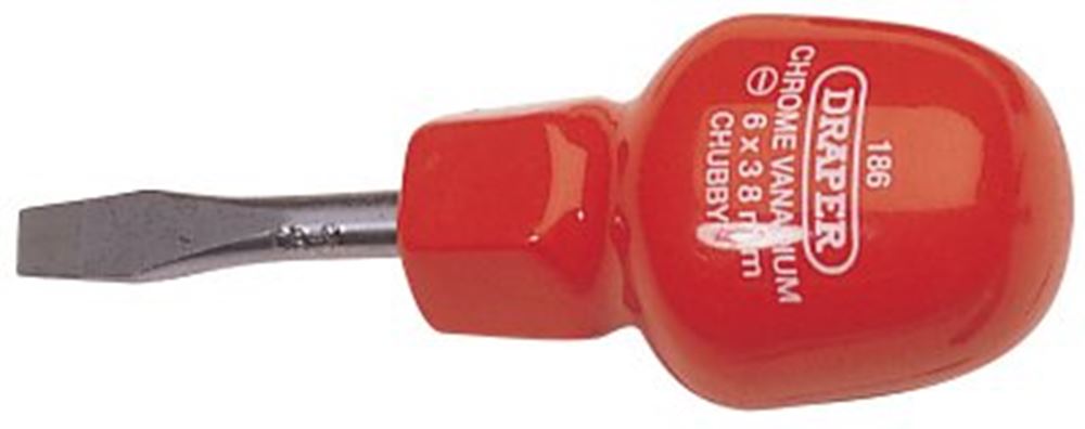 Draper 38X6 CAB.HANDLE S/DRIVER PCKD 14095 Cabinet Pattern Plain Slot Screwdrivers (display packed)