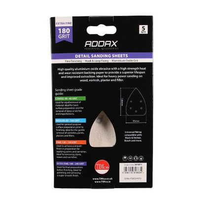 TIMCO Detail Sanding Pads P180 95 x 136mm Red Pack 5