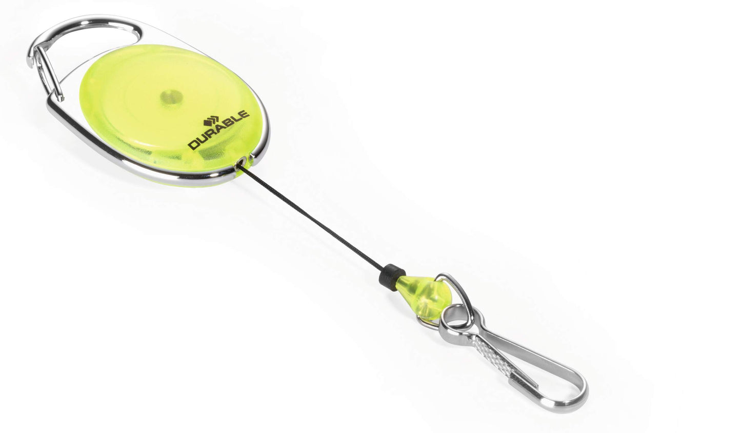 Durable STYLE Secure Retractable Carabiner Badge Reel for IDs & Keys | Yellow