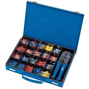 Draper CRIMPING TOOL AND TERMINAL KIT 56383 Ratchet Crimping Tool and Terminal Kit, 220mm