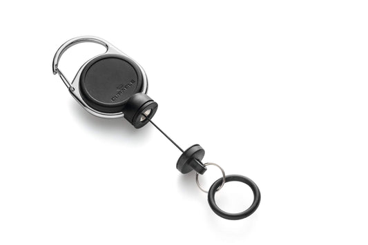 Durable Secure Magnetic Carabiner Badge Reel for Keys & Hand Sanitiser | Black