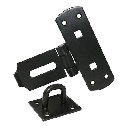 TIMCO Heavy Vertical Hasp-Staple BLK 6" Black Pack 1