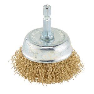 Draper BRASSED WIRE CUP BRUSH 50MM 41432 41432 Brassed Steel Crimped Wire Cup Brushes
