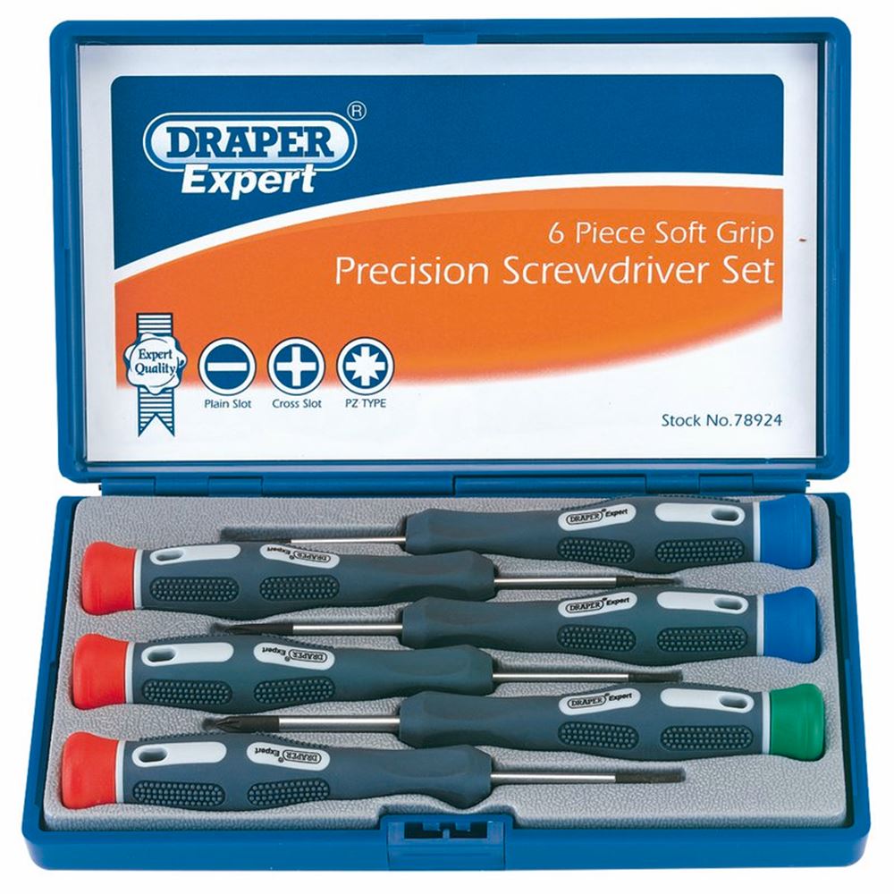DRAPER 78924 - Soft Grip Precision Screwdriver Set (6 Piece)