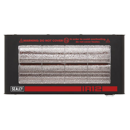 Sealey IR12 Wall Mounting Infrared Quartz Heater 1200W/230V | Electric heater with infrared quartz lamp. | Reaches maximum output within seconds.