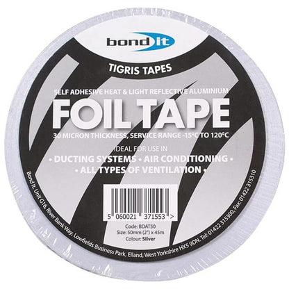 Bond It Aluminium Foil Tape Heat Resistant HVAC Duct Insulation Repair All Sizes