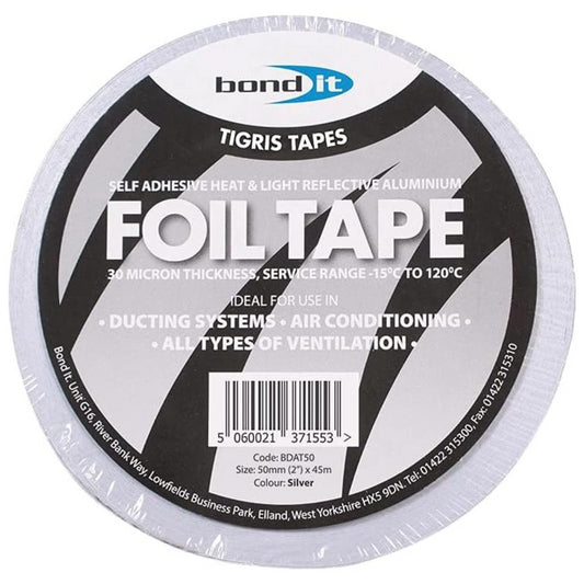 Bond It Aluminium Foil Tape Heat Resistant HVAC Duct Insulation Repair All Sizes