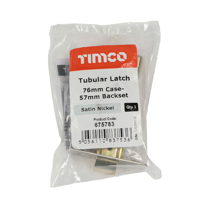 TIMCO Tubular Latch Sat. Nickel 76mm Pack 1