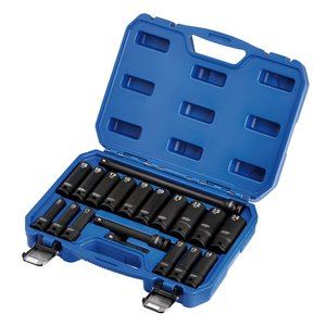 Draper 19PC 1/2SQ.DR IMPACT SOCK.SET 04577 Draper HI-TORQÂ® Metric Deep Impact Socket Set, 1/2" Sq. Dr. (19 Piece)