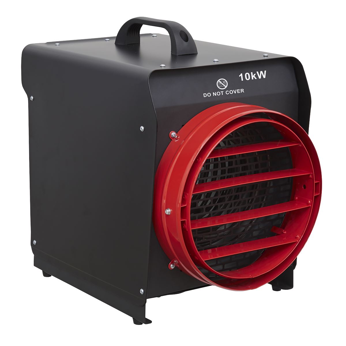 Sealey DEH10001 Industrial Fan Heater with Ducting 10kW/400V | 5000/10000W, 400V - 32A, Thermostat, Tip-Over Switch, Adjustable