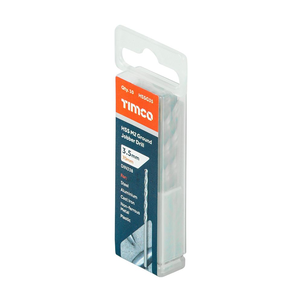 TIMCO HSS-G Jobber Drill Bit M2 3.5mm Pack 10