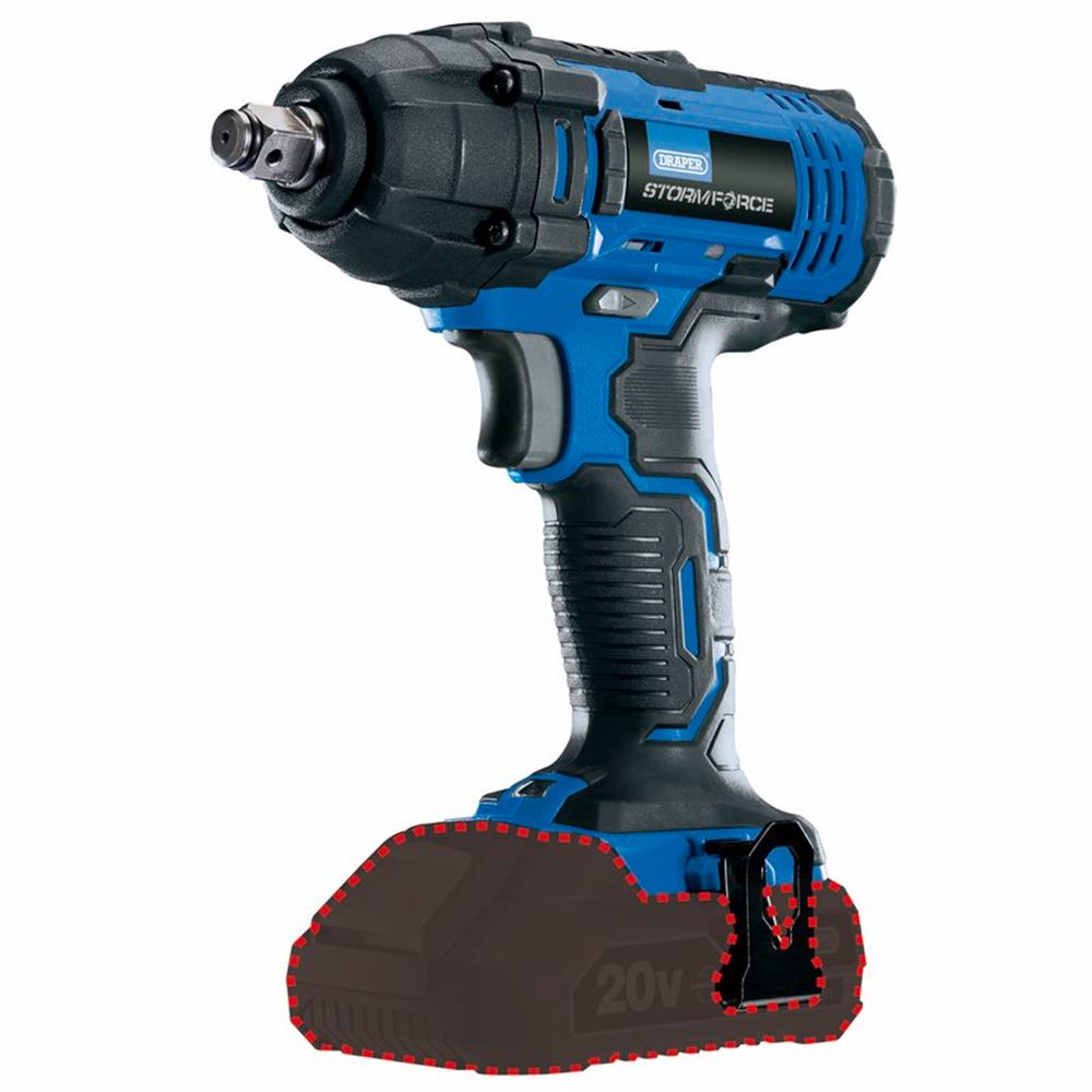 89519 Draper Storm Force Storm Force 20V Mid-Torque Impact Wrench, 1/2 Sq. Dr., 250N Spanner/Wrench 20V Storm Force Power Interchange Range Professi