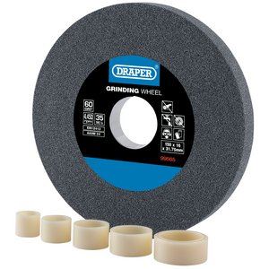 Draper GRINDING WHEEL 60G 150X16MM 99565 Aluminium Oxide Bench Grinding Wheel 60G (150mm x 16mm)
