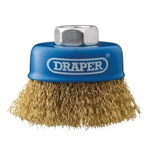 Draper 65MM CRIMPED CUP BRUSH M14 41443 41443 Brassed Steel Crimped Wire Cup Brushes, M14