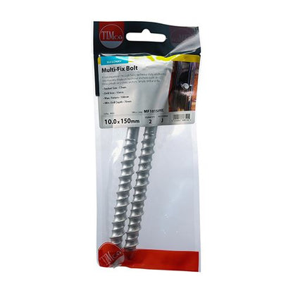TIMCO Multi-Fix Bolt Hex Head 10.0 x 150 Silver Pack 2
