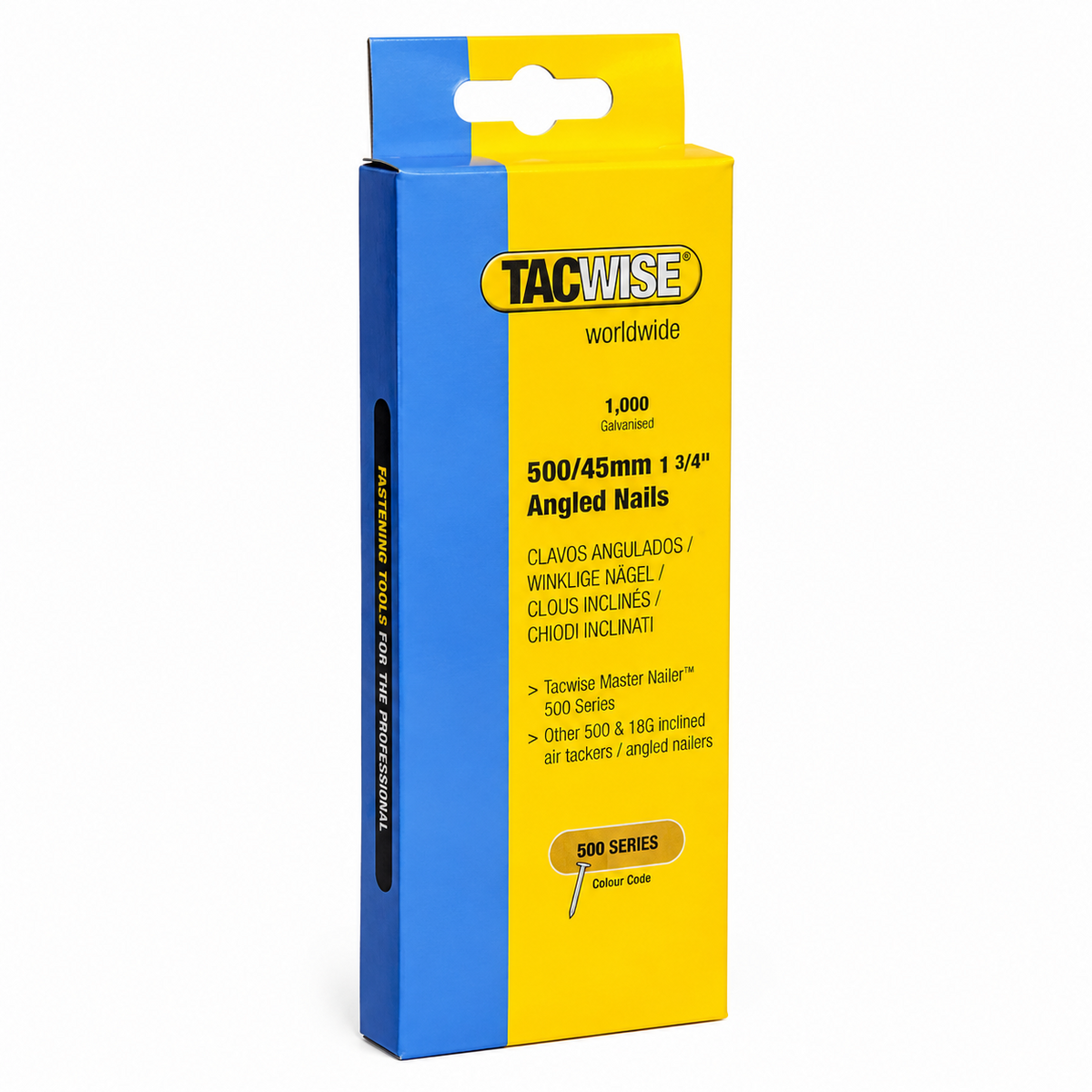 Tacwise 0484 Type 500 18G 45 mm Brad Nails Galvanised Pack of 1000 for Nail Staple Guns Trade Fixing