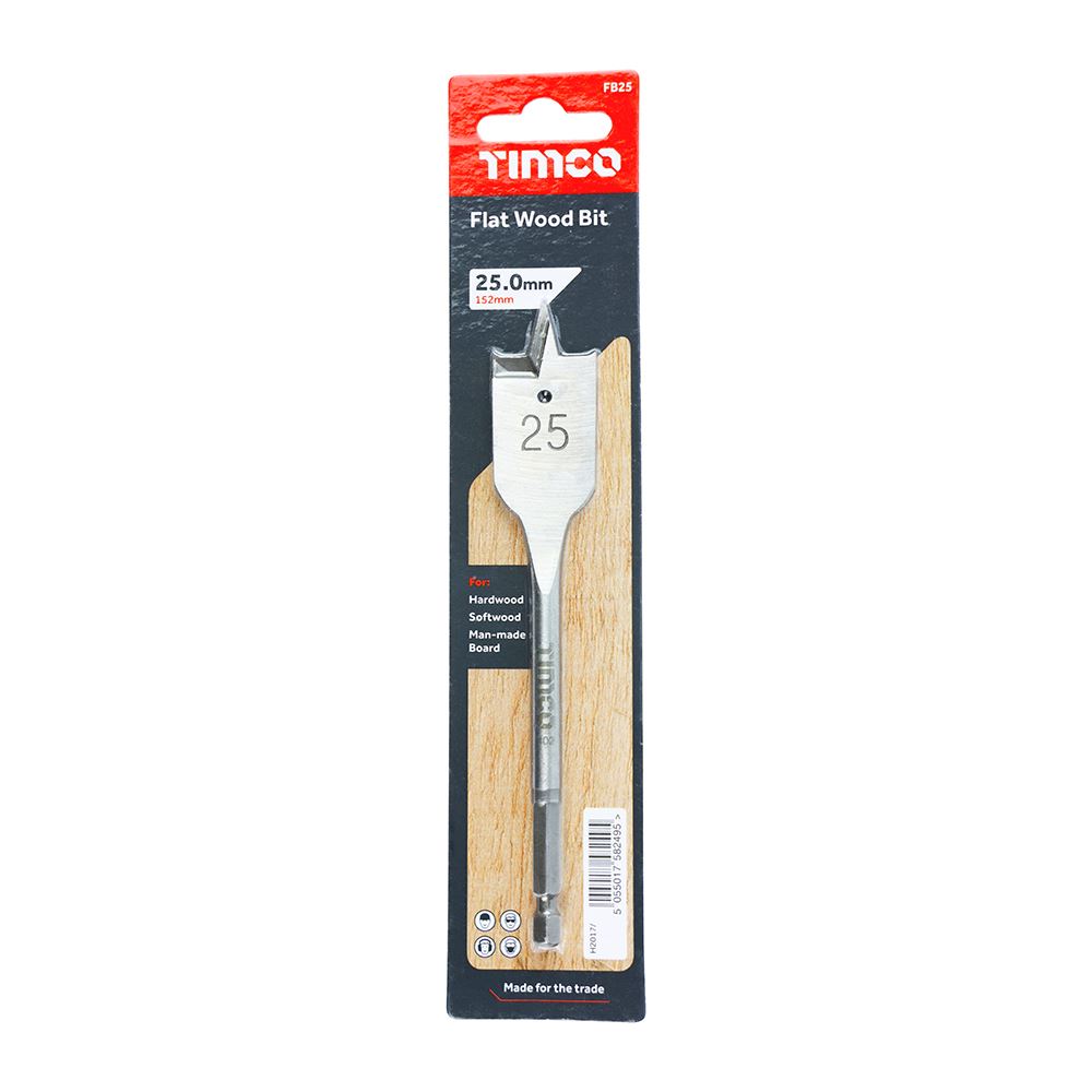 TIMCO Flat Wood Bit 25.0 x 152 Pack 1