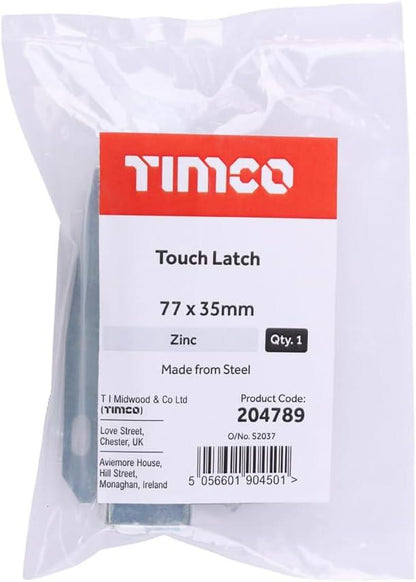 TIMCO Touch Latch - Zinc 77 x 35