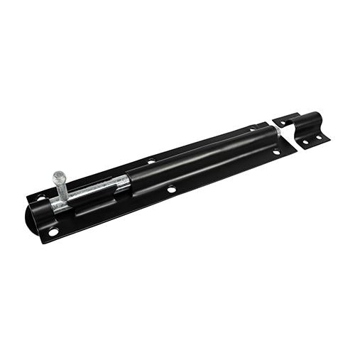 TIMCO Straight Tower Bolt Black 8" Black Pack 1