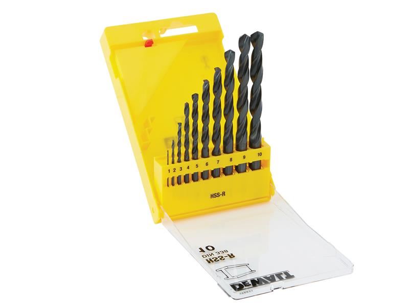 DeWalt DT5911-QZ DT5911 HSS-R Jobber Drill Bit Set, 10 Piece