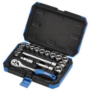 DRAPER 16359 - 3/8" Sq. Dr. Metric Socket Set (18 Piece)