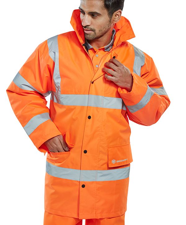 Beeswift Constructor Hi Vis Jacket Class 3 Waterproof Reflective Workwear