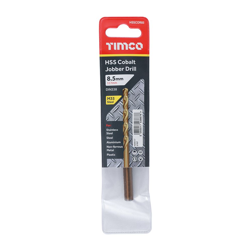 TIMCO HSS-CO Jobber Drill Bit Cobalt 8.5mm Pack 1