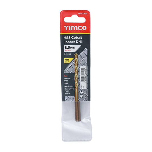 TIMCO HSS-CO Jobber Drill Bit Cobalt 8.5mm Pack 1