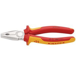 81212 KNIPEX KNIPEX 03 06 200 SBE VDE Combination Pliers, 200mm VDE Pliers Professional Trade DIY Workshop Garage Use