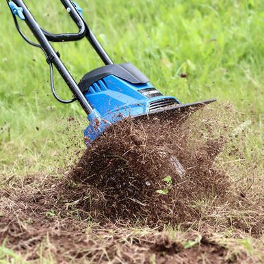 Hyundai HYT1050E Electric Garden Tiller 1050W 360mm Cultivator Rotavator Soil Cultivator Rotavator