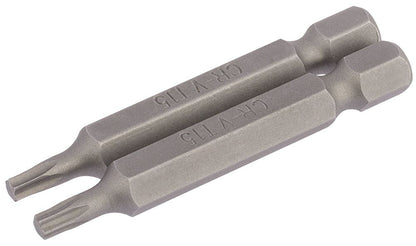 Draper 2PC 50MM T15 S/D BIT 66487 1/4" hex. Draper TX-STARÂ® E Shank Insert Bits