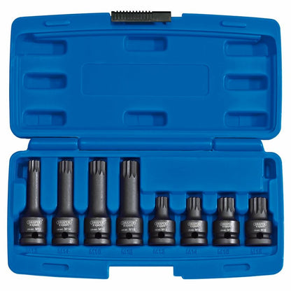 Draper SPLINE BIT SET 8PC 49460 1/2" Sq. Dr. Tamper Proof Impact Spline Set (8 Piece)