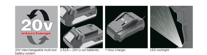89523 Draper Storm Force Storm Force 20V Combi Drill, 2 x 2.0Ah Batteries, 1 x Charge Charger 20V Storm Force Power Interchange Range Professional T