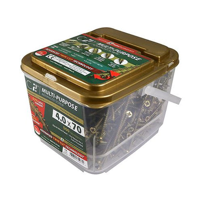 TIMCO C2 Strong-Fix PZ2 CSK ZYP 4.0 x 60 Gold Pack 600