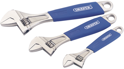 Draper ADJUSTABLE 3PC SG SPANNER SET 88598 88598 Soft Grip Adjustable Wrench Set