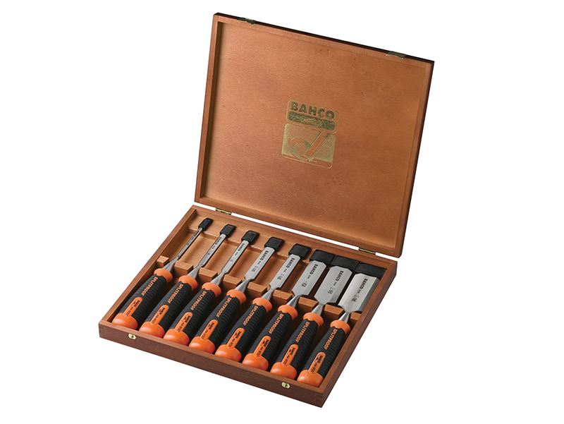 Bahco 434-S8-EUR 434-S8 Bevel Edge Chisel Set, 8 Piece