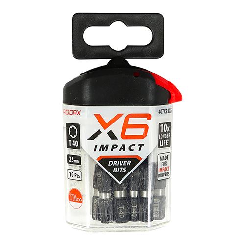 TIMCO X6 Impact TX Drive Driver Bit TX40 x 25 Pack 10