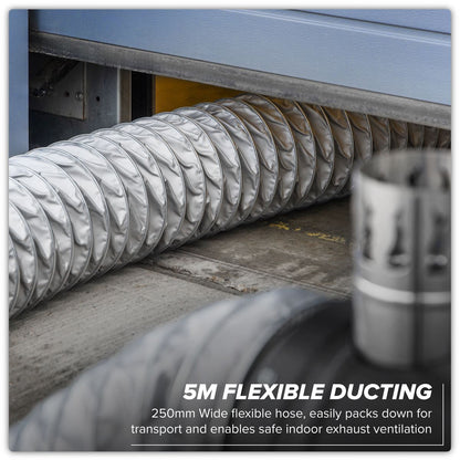 Sealey ABI1000COMBO Space Warmer Indirect Kerosene/Diesel Heater 102,000Btu/hr with 5M Ducting | 102,360Btu/hr(30kW), 230V ~ 50Hz, Thermostat, Wheels