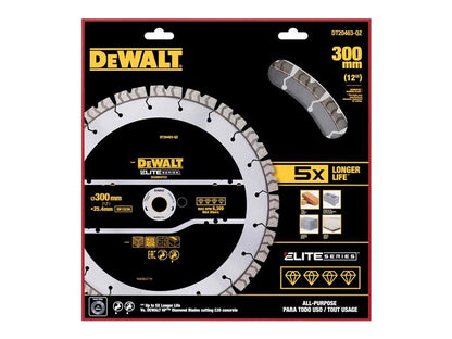 DeWalt ELITE SERIES All Purpose Diamond Segmented Wheel 300 x 25.4mm