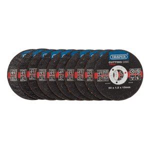 Draper CUT/DISC METAL - 50X1.5MM 94658 Metal Cutting Discs, 50 x 1.5 x 10mm (Pack of 10)