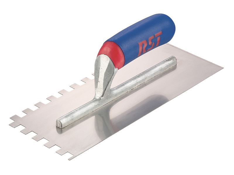 R.S.T. RTR6260S Notched Trowel Square 10mm_ Soft Touch Handle 11 x 4.1/2in