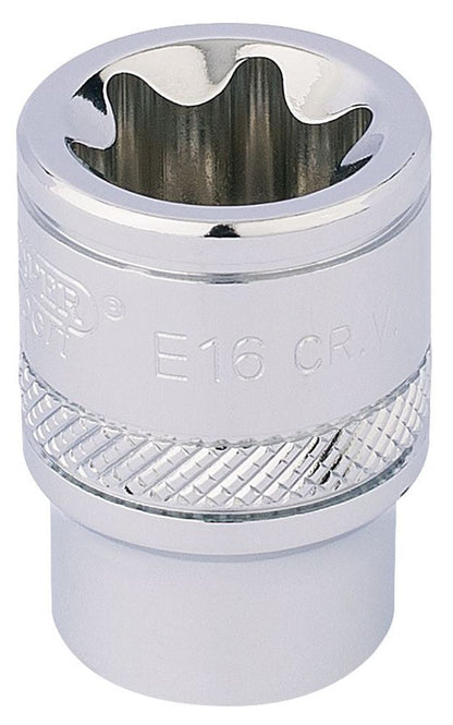 34204 Draper Expert Expert TX-STAR Socket, 3/8 Sq. Dr., E16 TS38/B 3/8 Draper TX-STAR Socket Bits Professional Trade DIY Workshop Garage Use